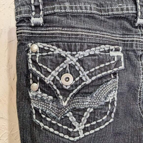 Hydraulic Jeans Womens 7 Low Rise Embellished Pocket y2k Skinny Jeans - Picture 7 of 9